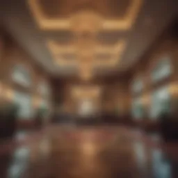 Luxurious resort lobby in Atlantic City showcasing comp room service