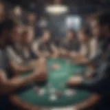 Online poker table showcasing multiple players engaged in a game