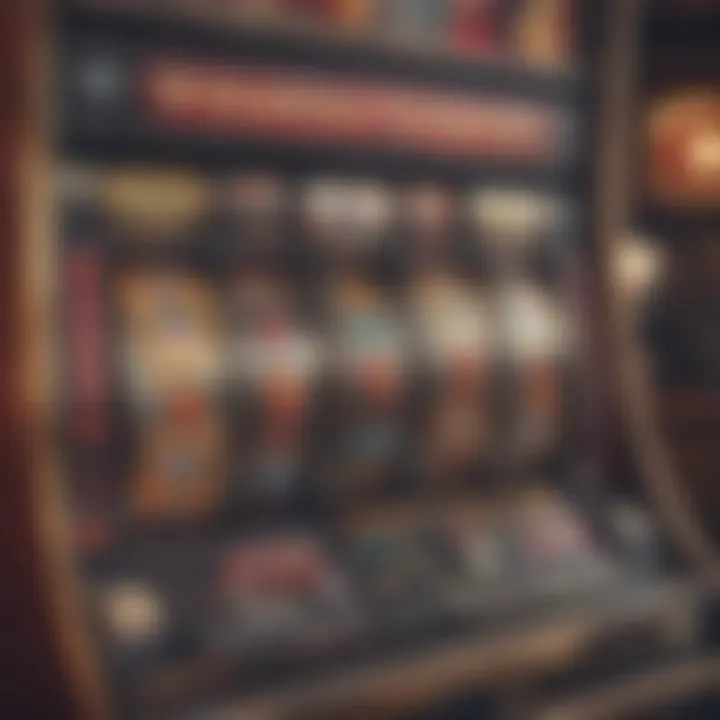 A close-up of vibrant online slot machine graphics.