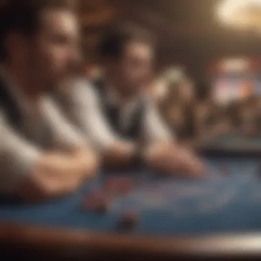 Emotional Stakes at the Casino Table A reflective moment at a casino table illustrating the emotional stakes of gambling.