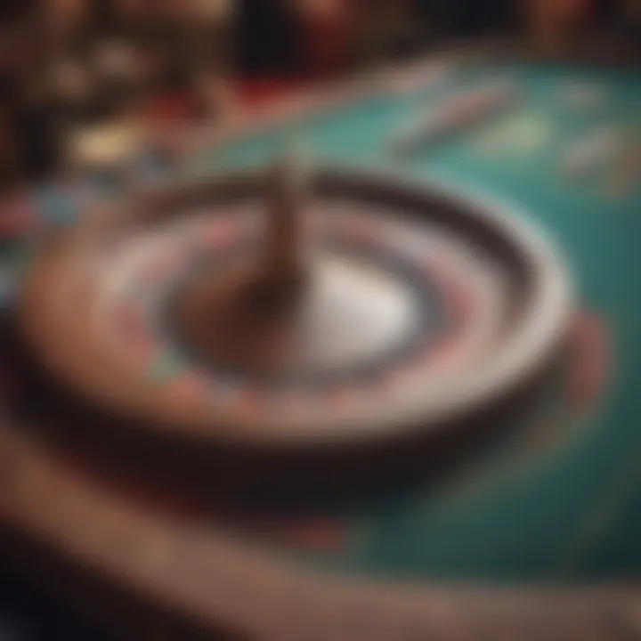 Design elements of a roulette table cloth creating a vibrant atmosphere