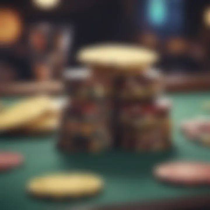 A stack of chips representing different stakes in a friendly blackjack competition