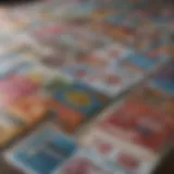 A close-up view of various scratch-off lottery tickets spread out on a table.