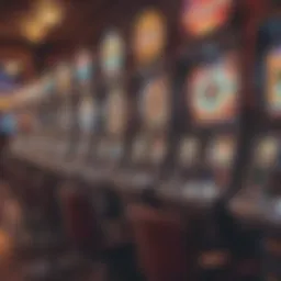 Vibrant display of slot machines