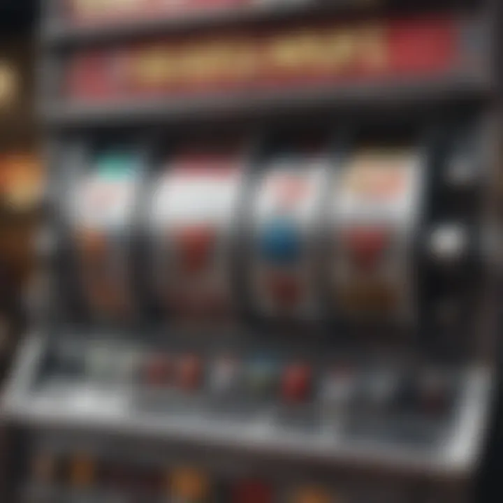 A close-up of a slot machine display showing potential winnings