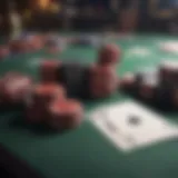 A table set for a poker game with cards and chips