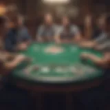 A virtual poker table setup with friends chatting online