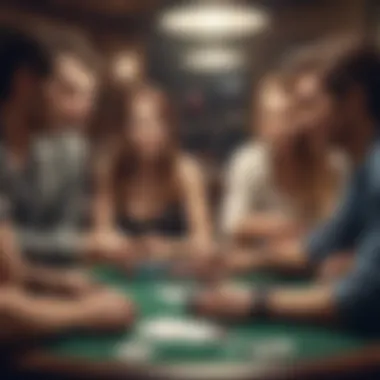 Group of friends enjoying a poker night