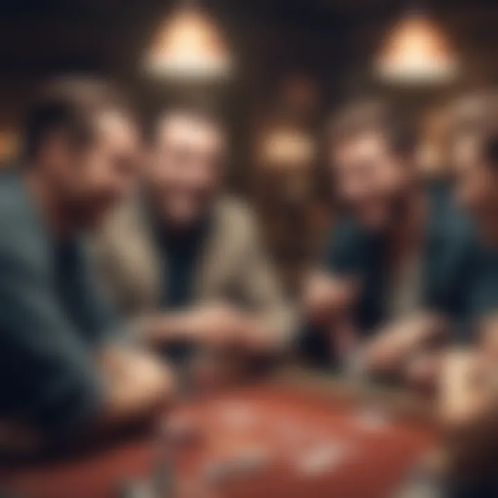 Laughter and camaraderie shared among friends during a poker night.