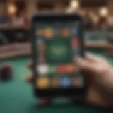 Overview of mobile poker app interface showcasing gameplay features.