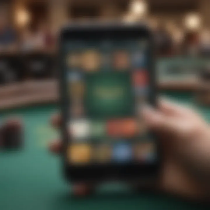 Overview of mobile poker app interface showcasing gameplay features.