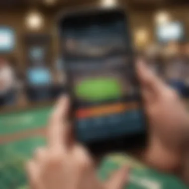 A close-up view of sports betting apps on a smartphone.